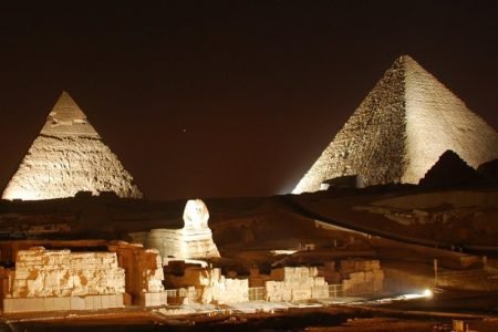 SOUND AND LIGHT SHOW AT GIZA PYRAMIDS