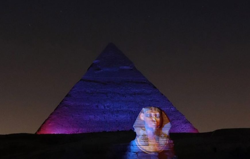 SOUND AND LIGHT SHOW AT GIZA PYRAMIDS