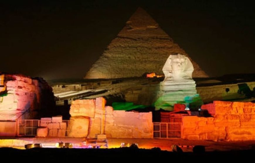 SOUND AND LIGHT SHOW AT GIZA PYRAMIDS